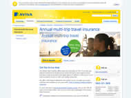 Aviva Annual Travel Insurance website