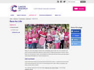 Cancer Research UK - Race for Life website